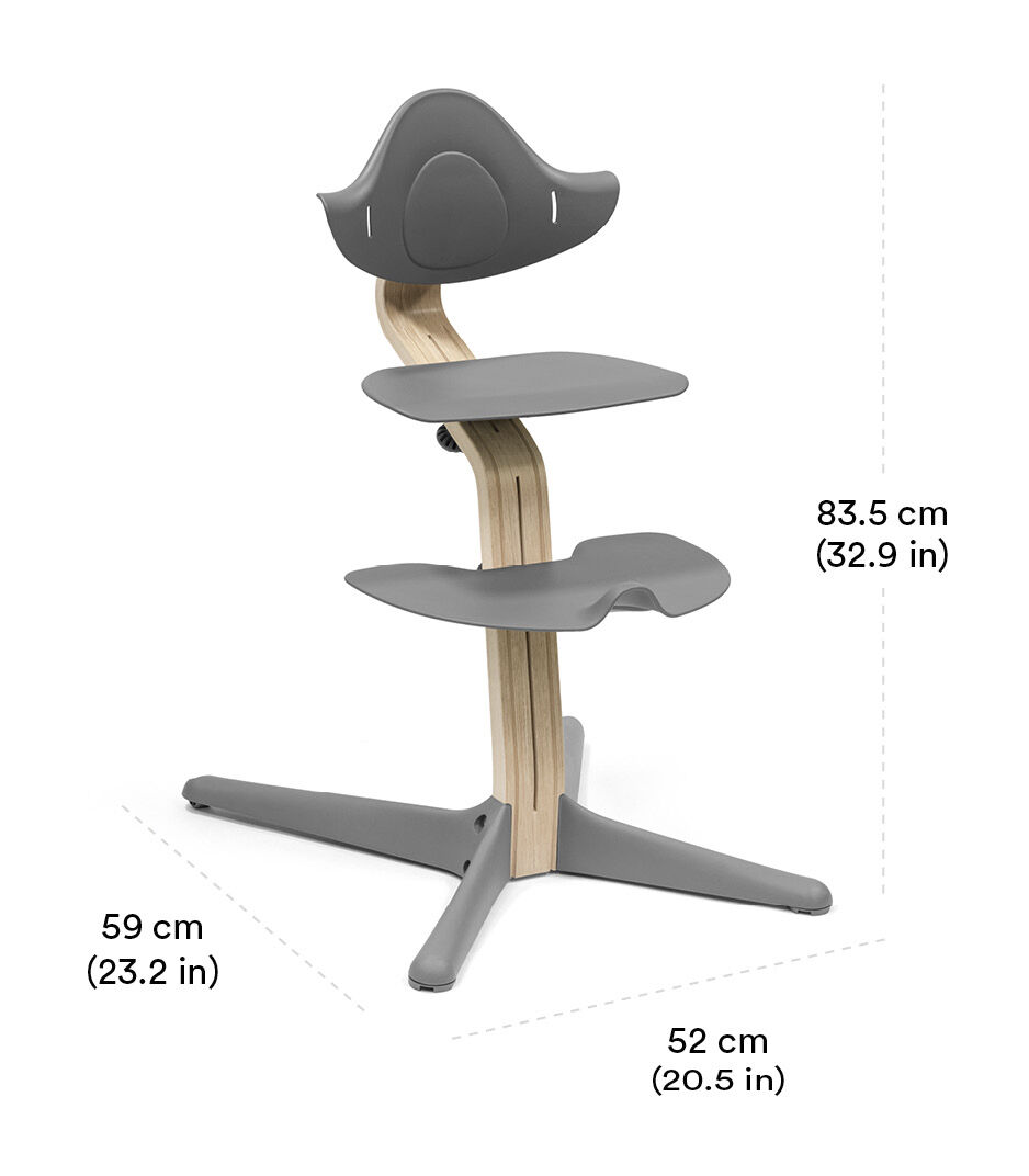 Stokke® Nomi® Grey Natural High Chair Bundle view 1