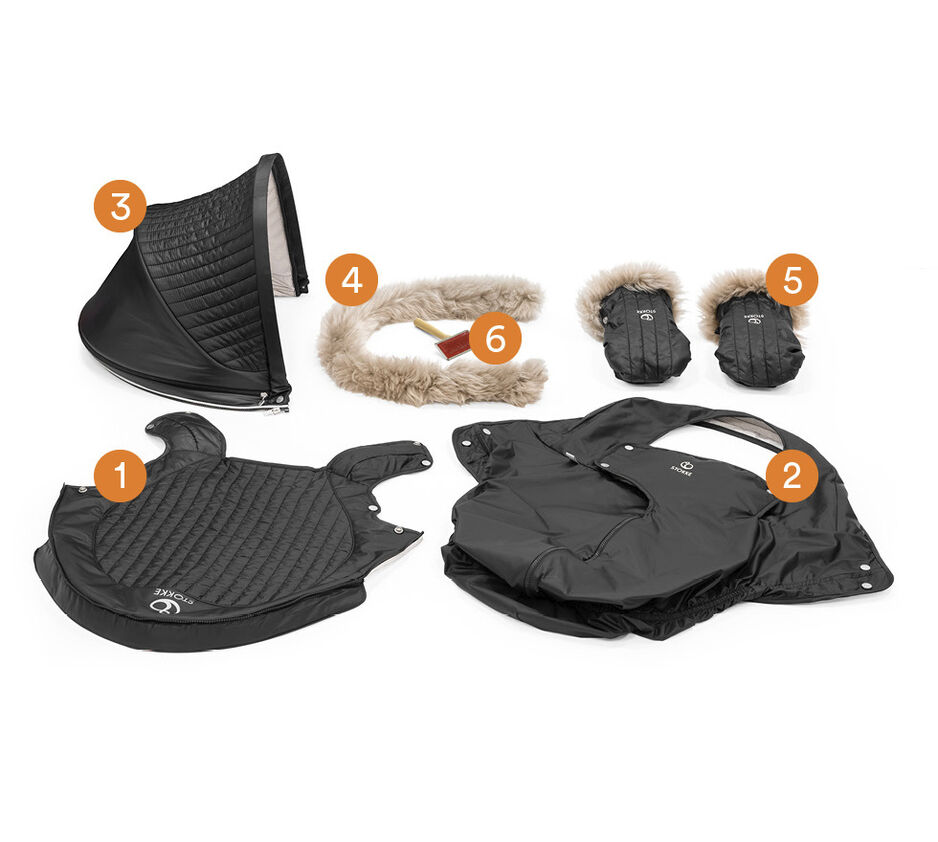 Stokke® Stroller Winter Kit Onyx Black, , WhatsIncl view 1