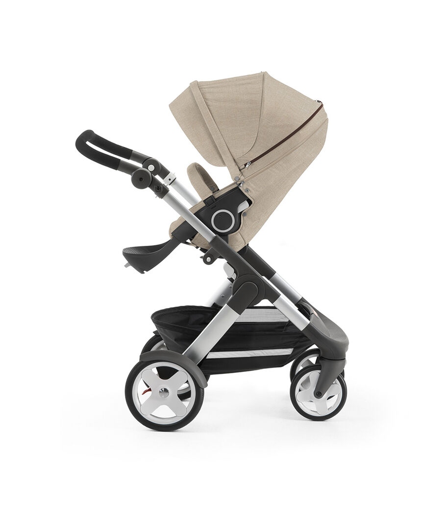 Stokke&reg; Trailz&trade; with Stokke&reg; Stroller Seat, Beige Melange. Classic Wheels.