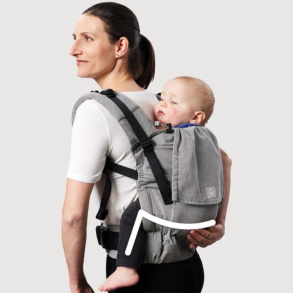 Stokke® Limas™ Carrier Flex Back Carrying: Spread squat position
