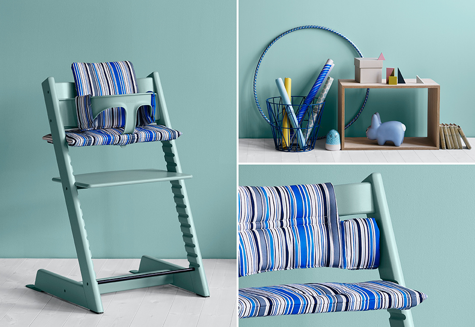 New Colours And Accessories Tripp Tr Aqua Blue With Cushion Ocean Stripe