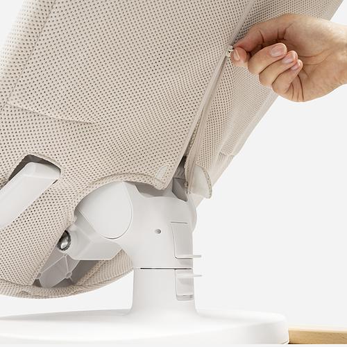 Baby bouncer has removable mesh for easy cleaning.