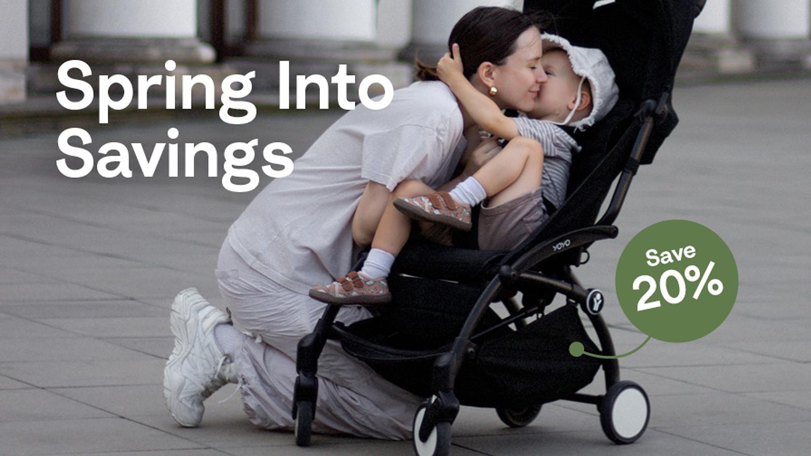 Spring into savings - Save 20% on YOYO strollers.