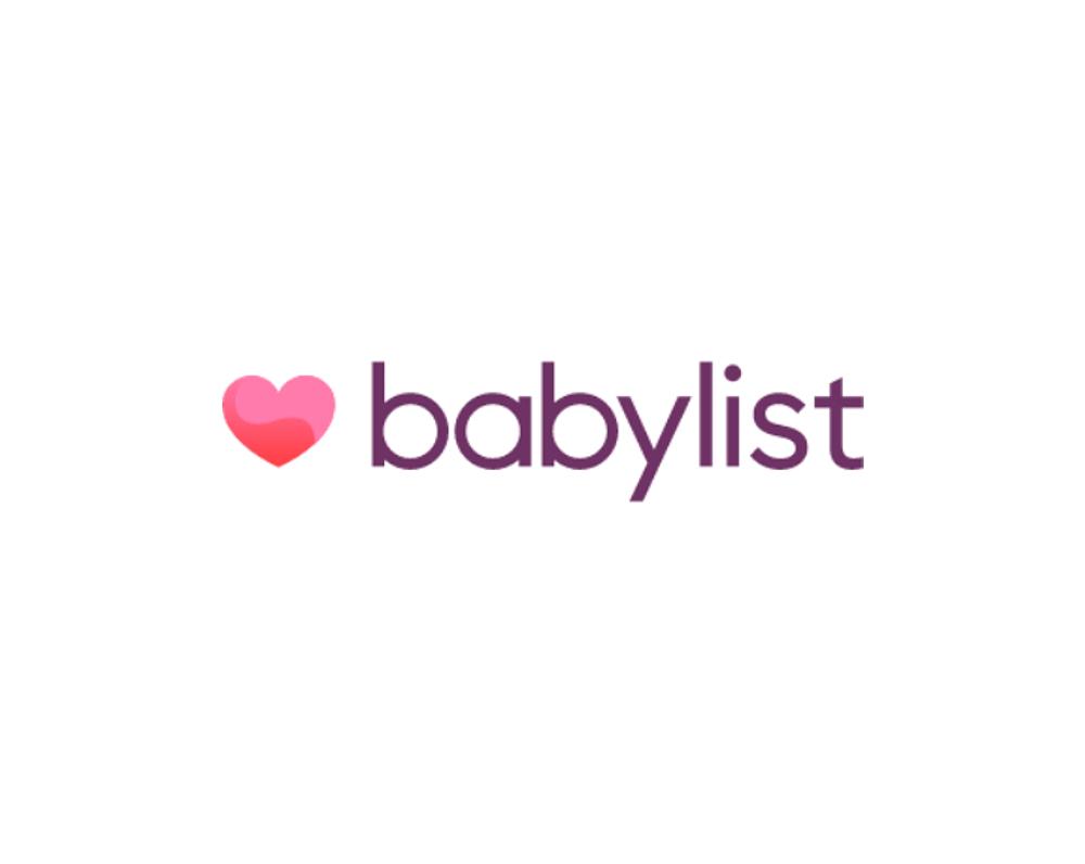Babylist logo with a pink heart icon.
