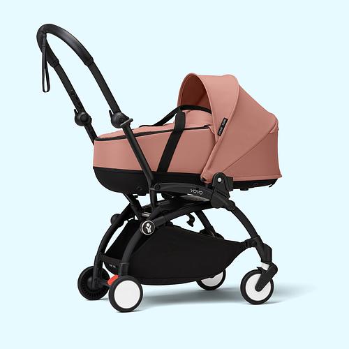 YOYO bassinet stroller in color ginger with black frame.