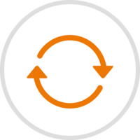 Image of two arrows making a circle symbolizing Stokke's FAQ.