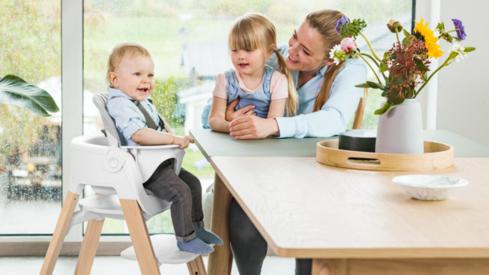 mother with kids on steps bundle