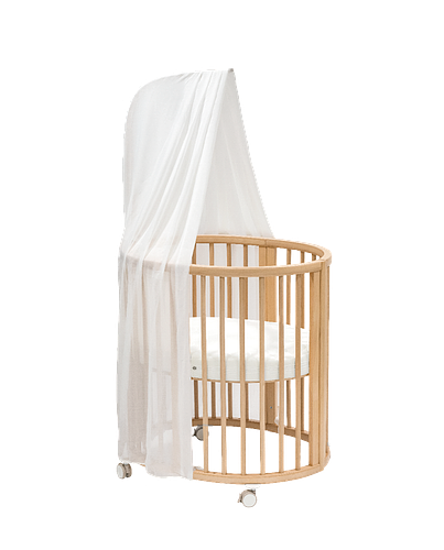 Sleepi mini in color natural with mattress and canopy.