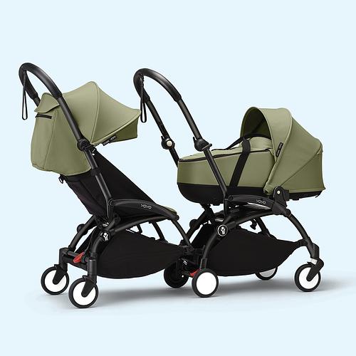 yoyo double stroller in colour olive green