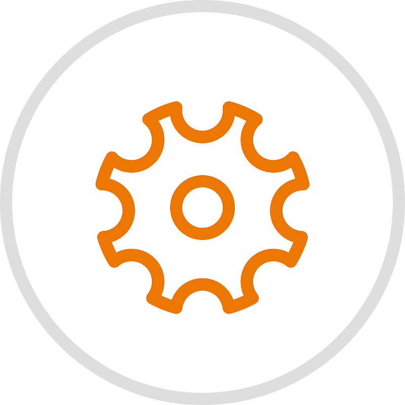 Cartoon gear icon representing Stokke's assortment of spare parts.