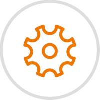 Cartoon gear icon representing Stokke's assortment of spare parts.
