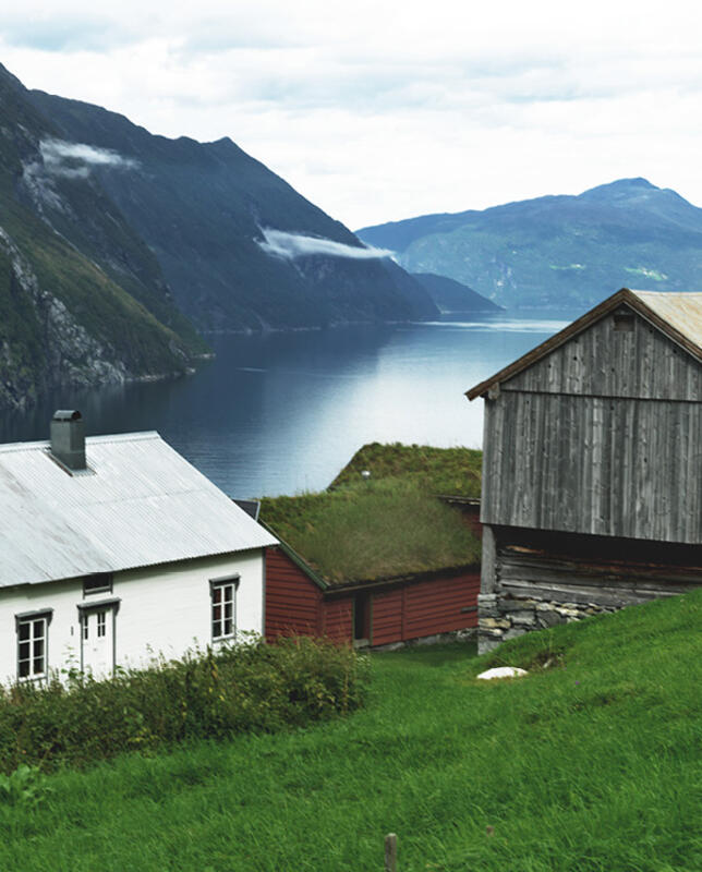 Des maisons sur la colline