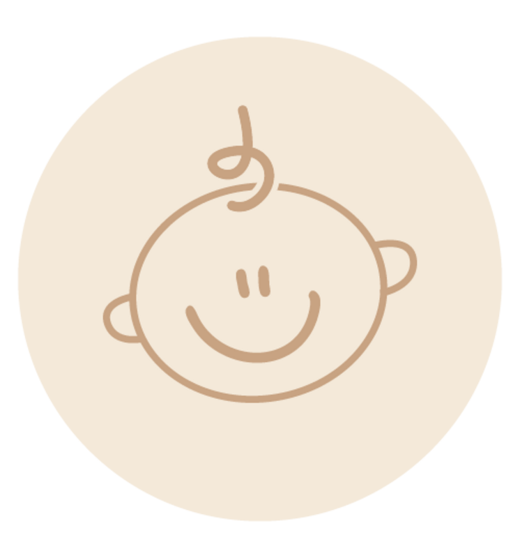 An icon of a newborn baby, representing Stokke's list of best gifts for new parents.