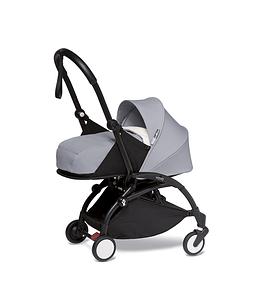 YOYO stroller with black frame and stone newborn pack.