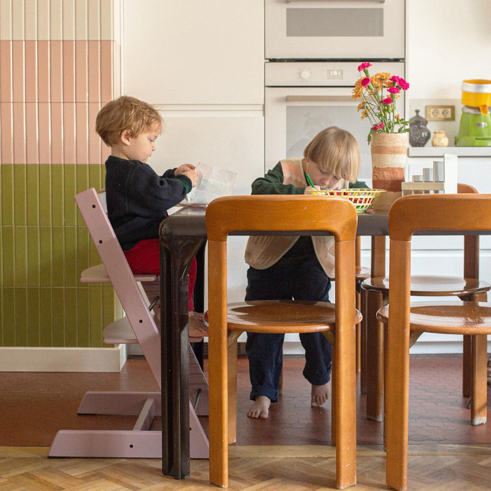 Heather mauve Tripp Trapp chair.