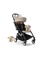 Bonpoint Beige YOYO stroller from 6 months with black frame.