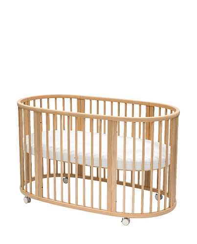 Sleepi bed in color natural with mattress.