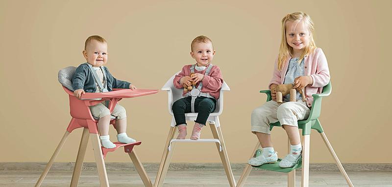Stokke Clikk High Chair Adjustable Grow-Along Chair for Children with Tray and Safety Harness Colour: Green Suitable from 6 Months to 3 Years