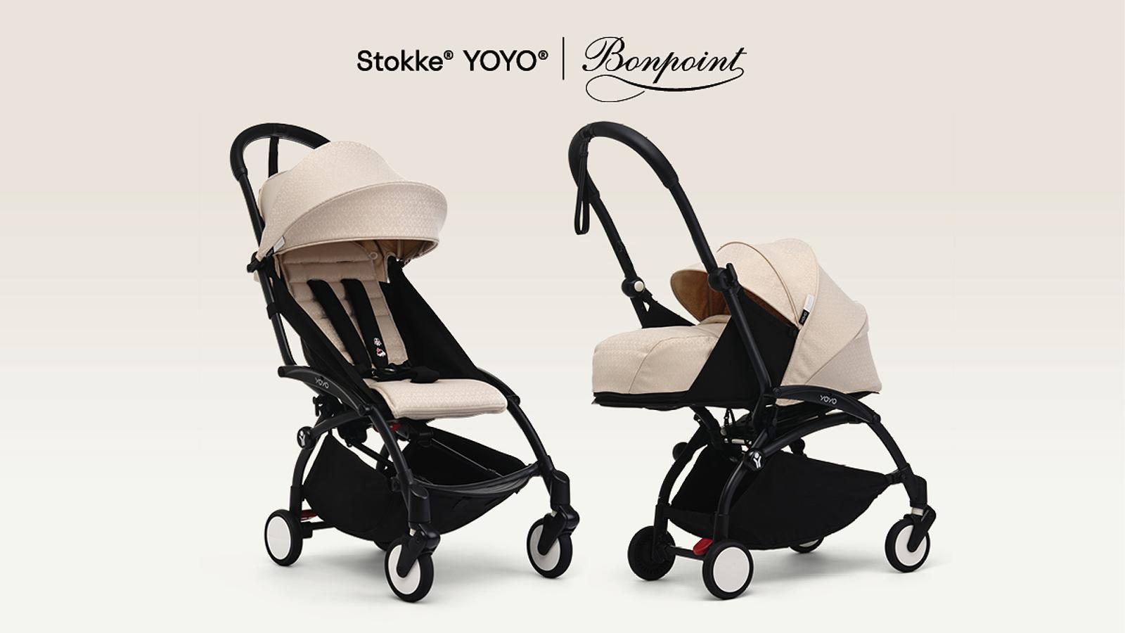 two yoyo bonpoint strollers side by side