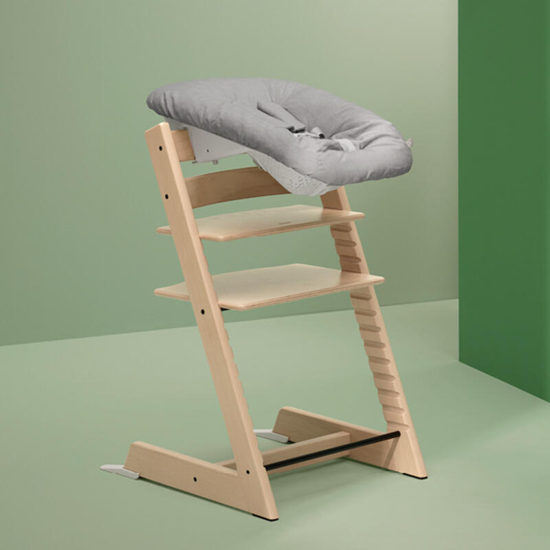 Tripp trapp high chair color neutral with grey newborn set.