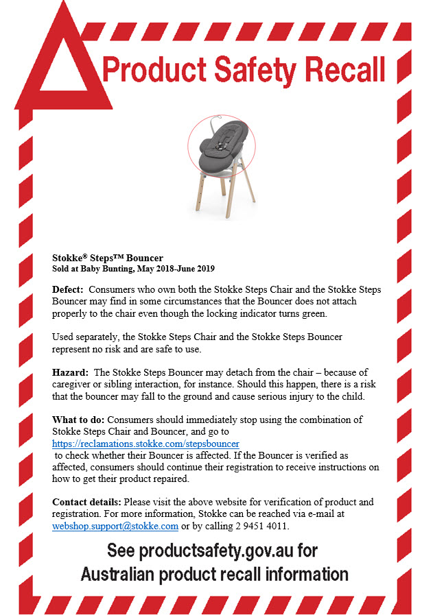 stokke bouncer recall