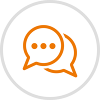 Icon of a speech bubble indicating Stokke's customer service team and product reclamations.