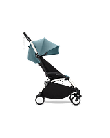Aqua YOYO stroller from 6 months with white frame.