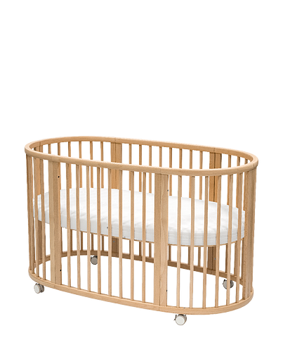 Sleepi bed in color natural with mattress.