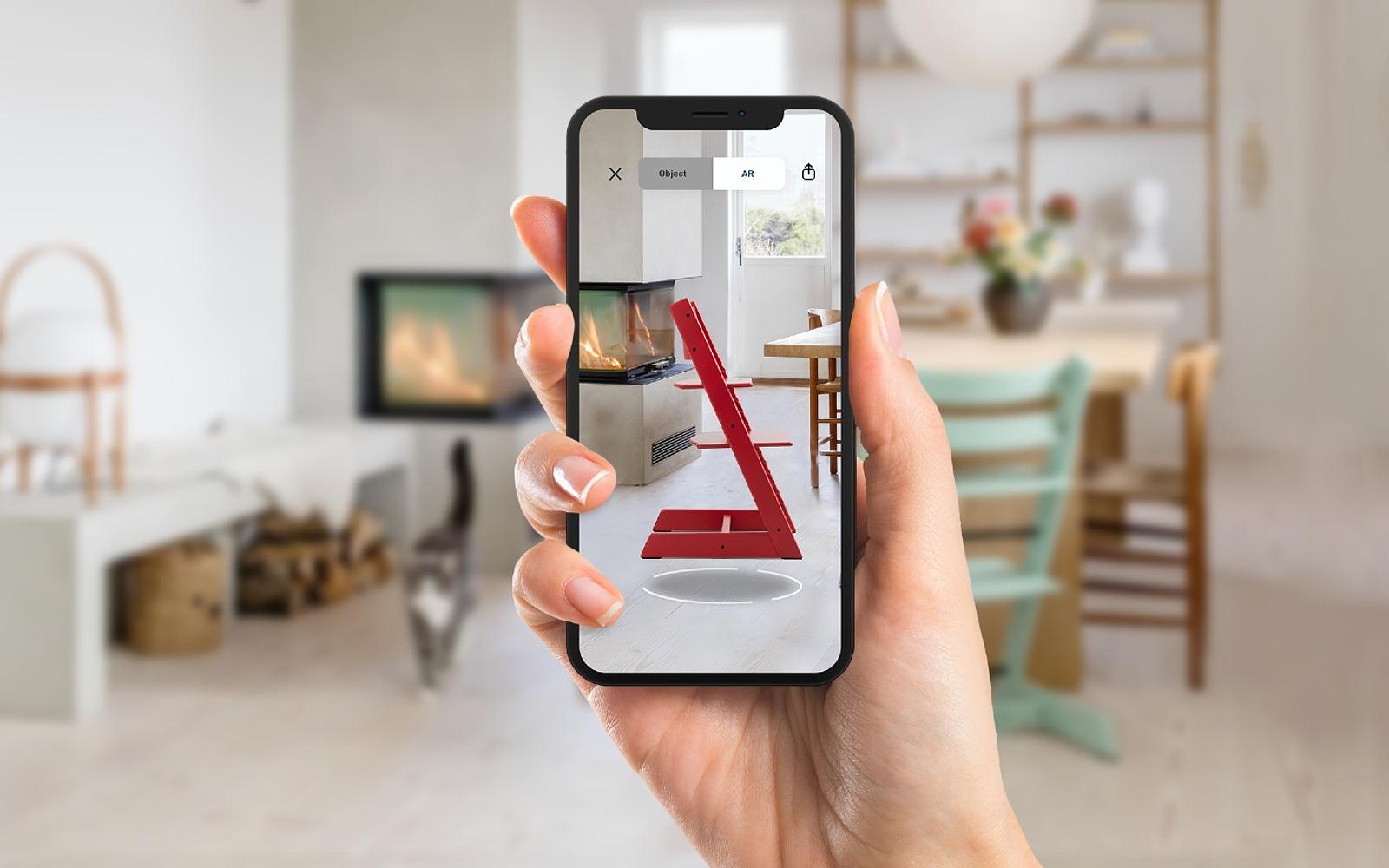 viewing tt chair in AR on mobile