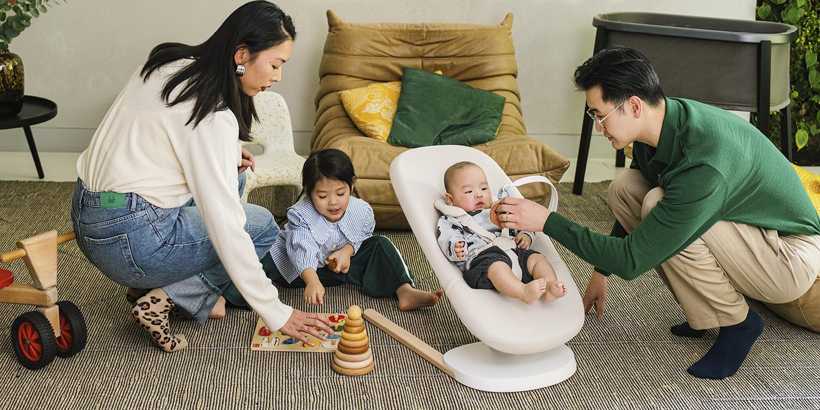 Yoga bouncer is great to use during family activities.