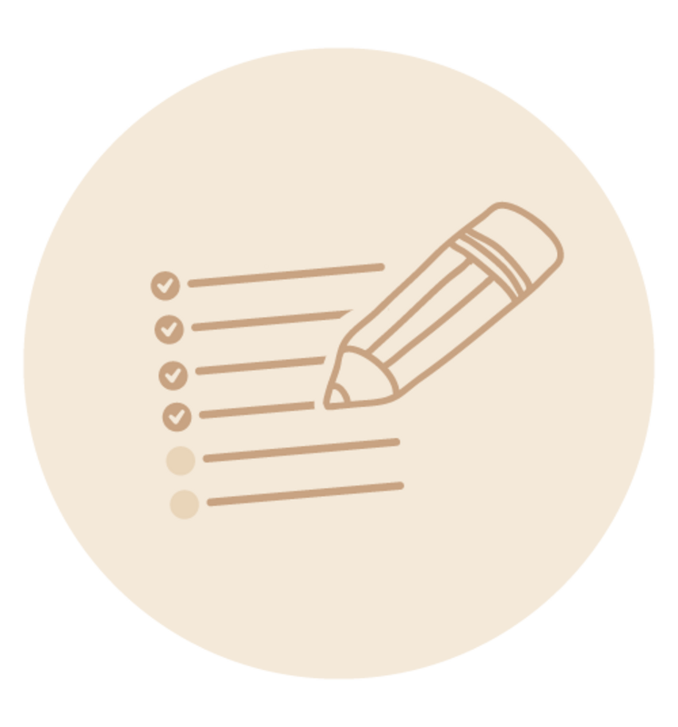 An icon of a checklist, symbolizing Stokke's baby registry checklist.