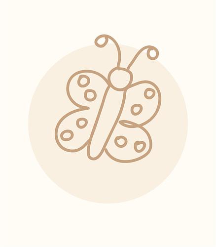Cartoon of a butterfly symbolizing exploration.