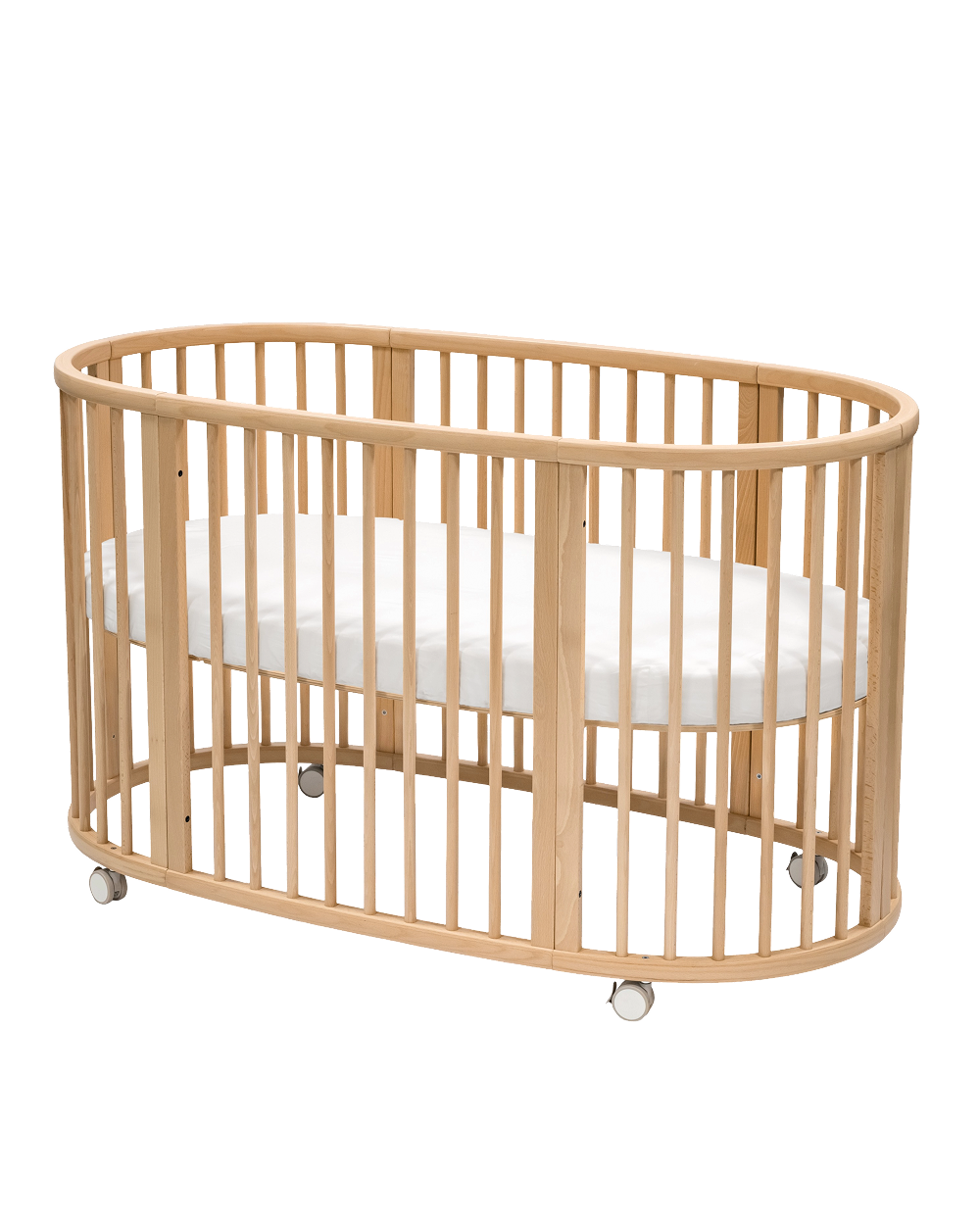 Stokke® Sleepi™ Mini​ Crib with Mattress​, Drape rod & Sheet, Natural