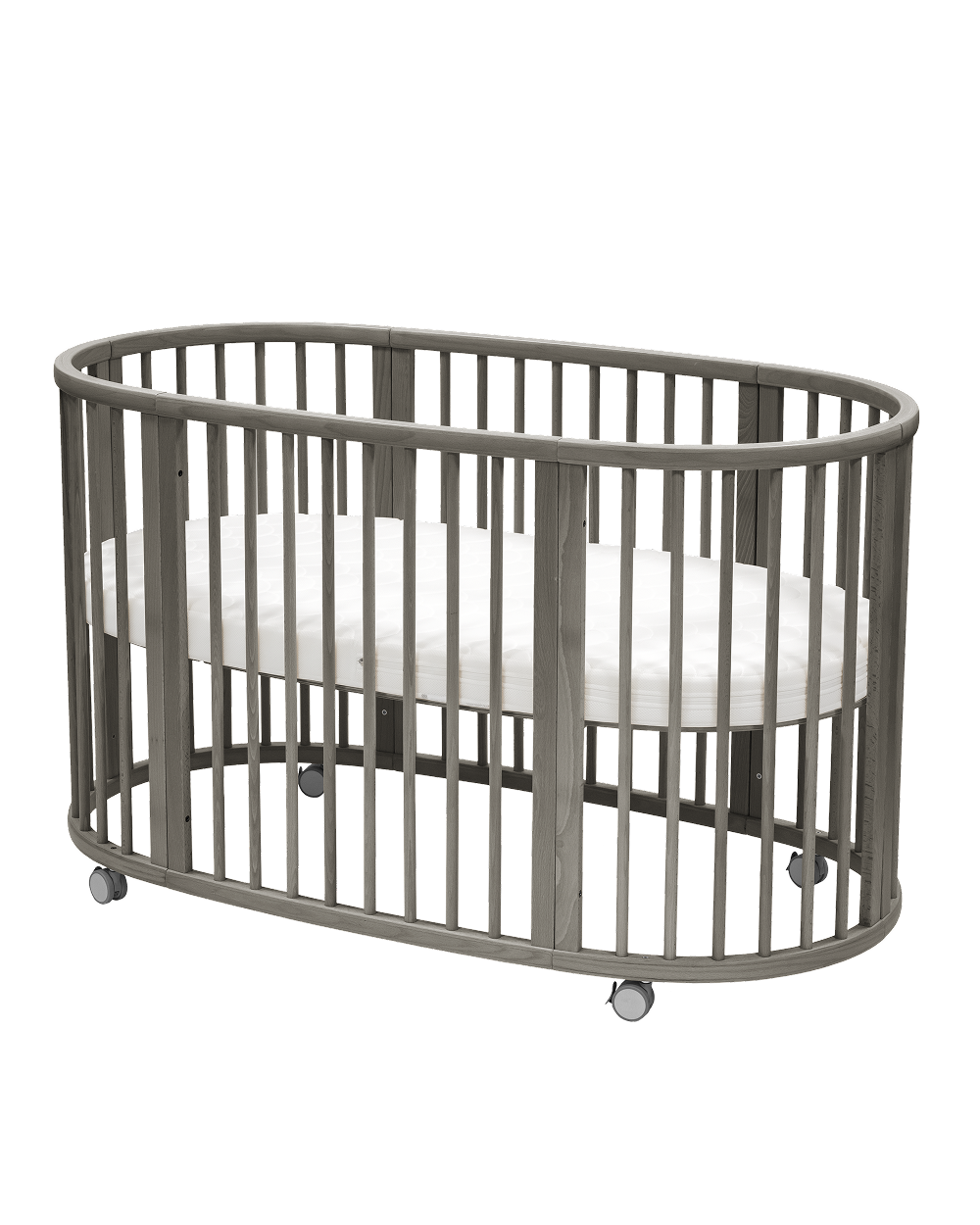 Stokke® Sleepi™ Mini​ Crib with Mattress​, Drape rod & Sheet, Hazy Grey