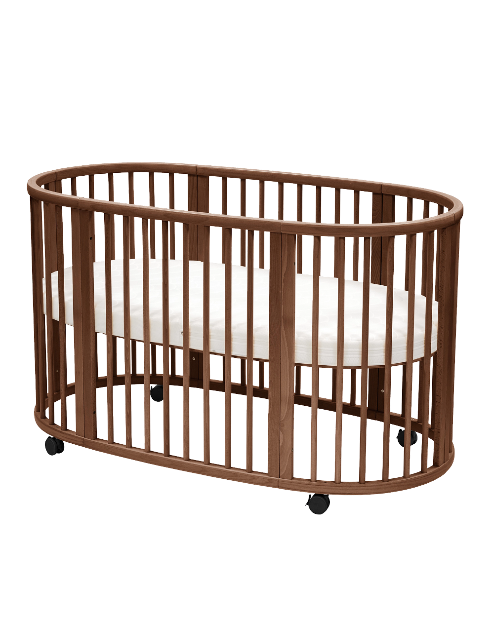 Stokke® Sleepi™ Mini​ Crib with Mattress​, Drape rod & Sheet, Warm Brown