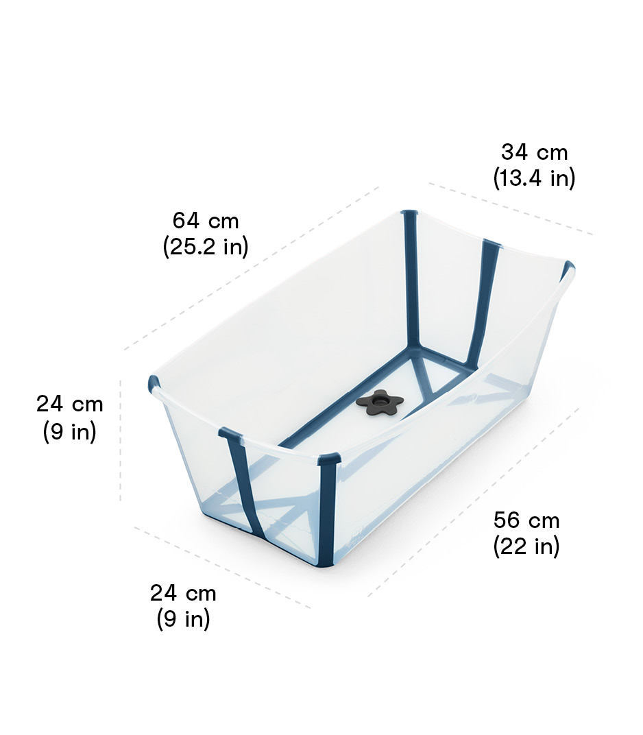 Stokke® FlexiBath® Transparent Blue. Measurement details.