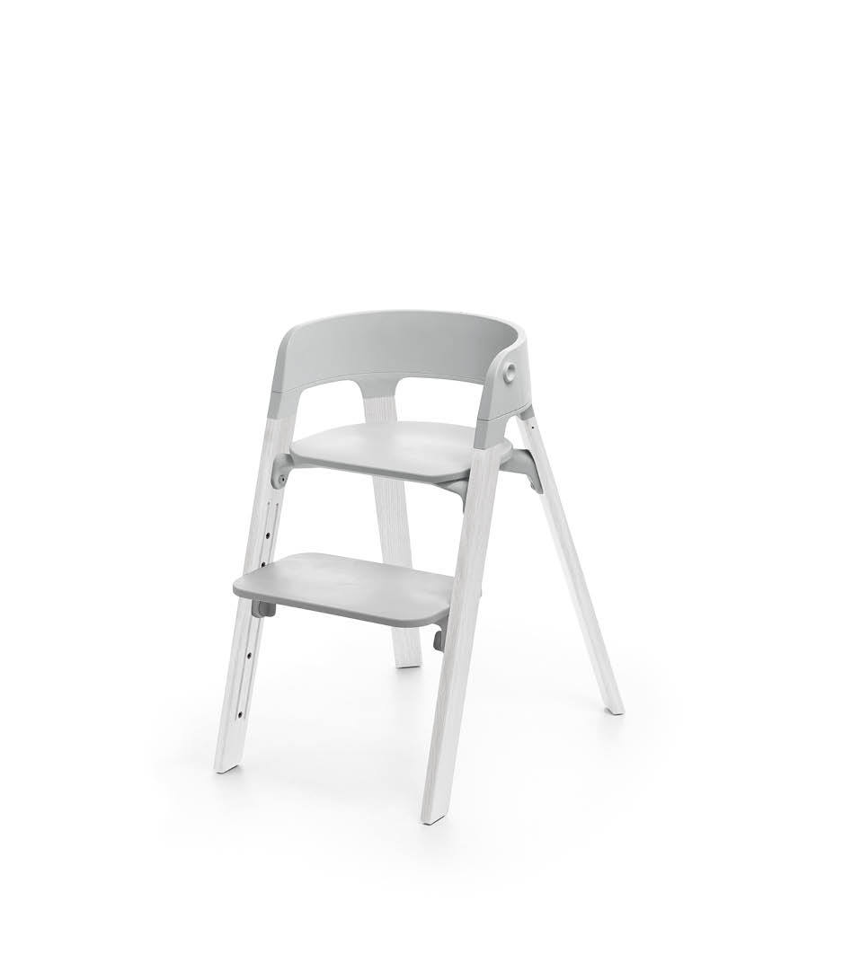 Stokke&reg; Steps&trade; Oak White with Light Grey seat.