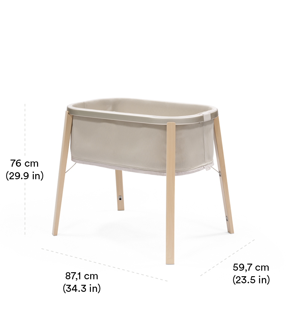 Minicuna Stokke® Snoozi™ Beige Arena, , Dimensions