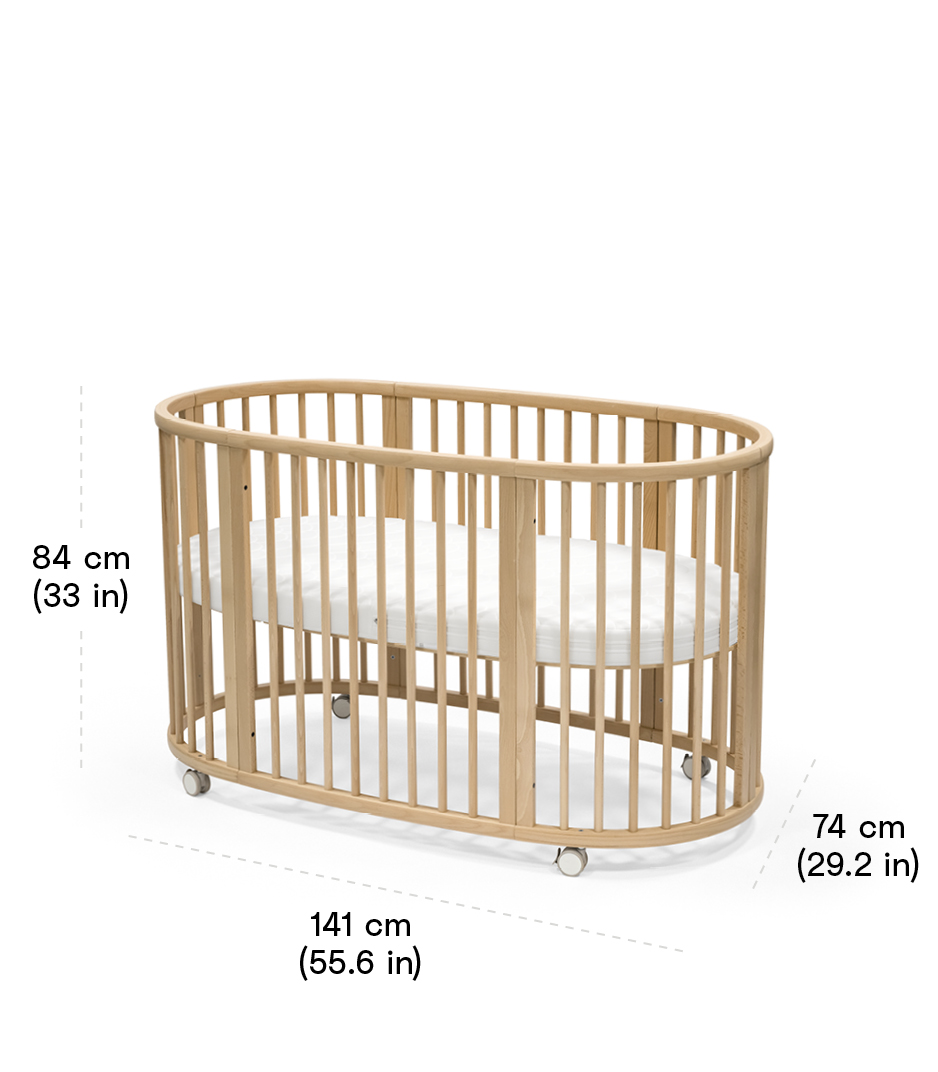 Stokke® Sleepi™ Bed, Natural. With Mattress. Closed.