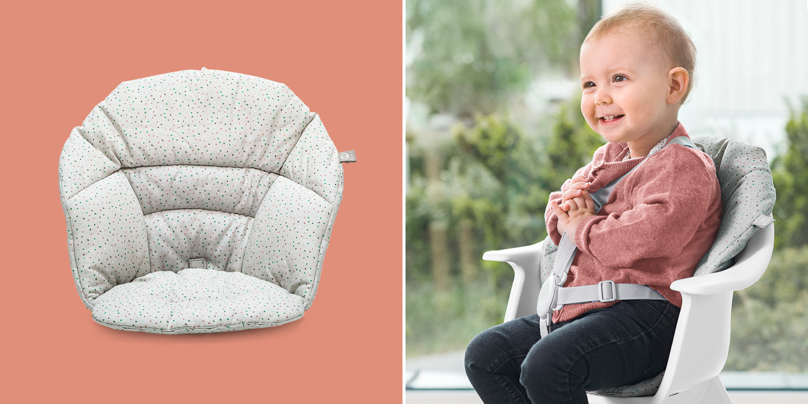 Stokke® Clikk™ Cushion in Grey Sprinkle.