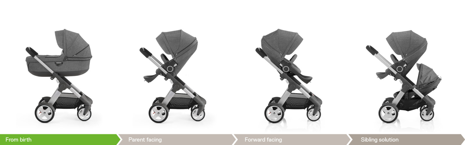 The flexible comfort Stokke® Crusi pushchair